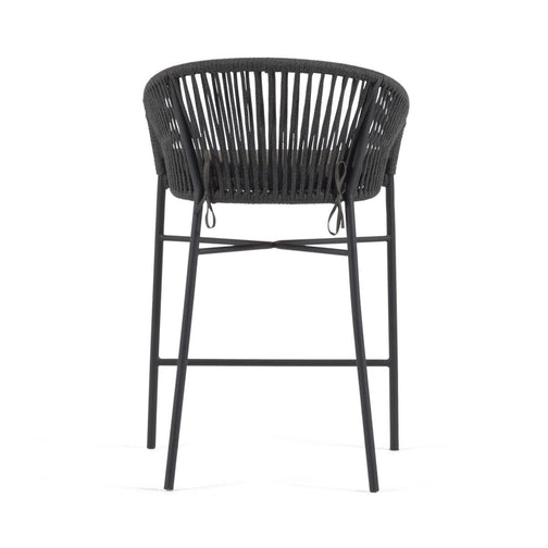Jonas 65cm Rope Bar Stool in Dark Grey