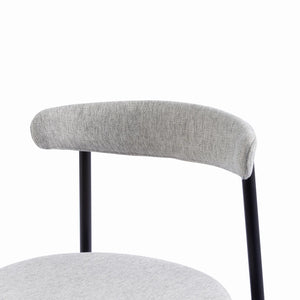 Bowie Fabric Dining Chair in Silver Grey