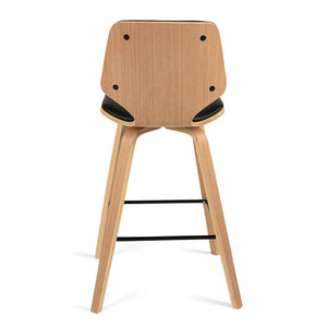 Justin Leatherette Bar Stool in Oak/Black