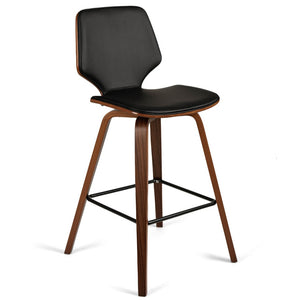 Justin Leatherette Bar Stool in Walnut/Black