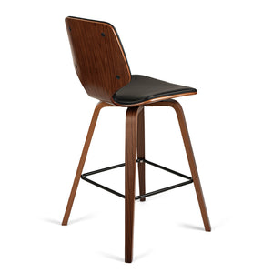 Justin Leatherette Bar Stool in Walnut/Black