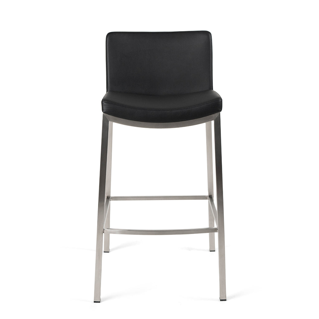 Black stainless steel top bar stools