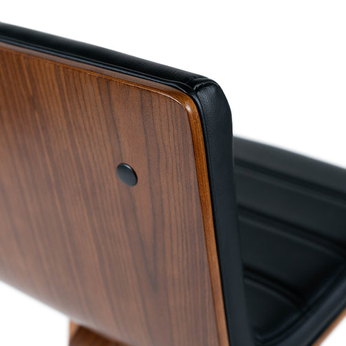 Evan Leatherette Kitchen Bar Stool in Walnut/Black