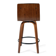 Evan Leatherette Kitchen Bar Stool in Walnut/Black