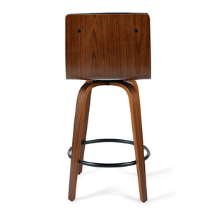 Evan Leatherette Kitchen Bar Stool in Walnut/Black