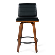 Evan Leatherette Kitchen Bar Stool in Walnut/Black