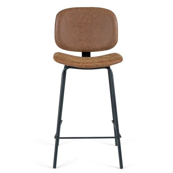 Mace Leatherette Kitchen Bar Stool in Vintage Tan - Marc & Main