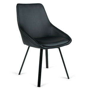 Porter Leatherette Dining Chair in Black