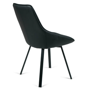 Porter Leatherette Dining Chair in Black