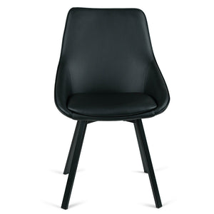 Porter Leatherette Dining Chair in Black