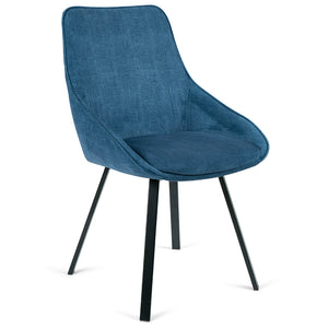 Porter Corduroy Dining Chair in Blue