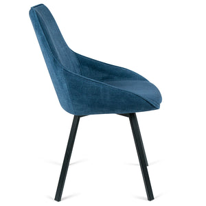 Porter Corduroy Dining Chair in Blue