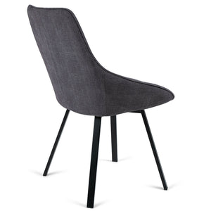 Porter Corduroy Dining Chair in Dark Grey