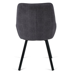 Porter Corduroy Dining Chair in Dark Grey