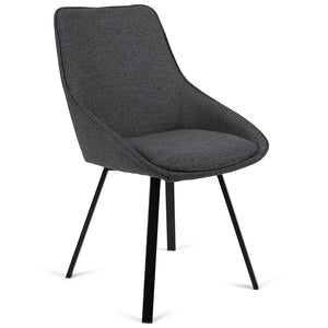 Porter Fabric Dining Chair in Dark Grey