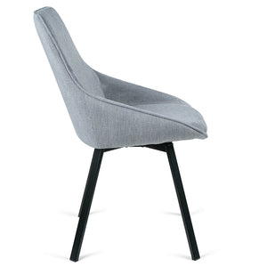 Porter Corduroy Dining Chair in Light Grey