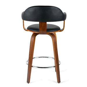 Rowan Leatherette Kitchen Bar Stool in Walnut/Black
