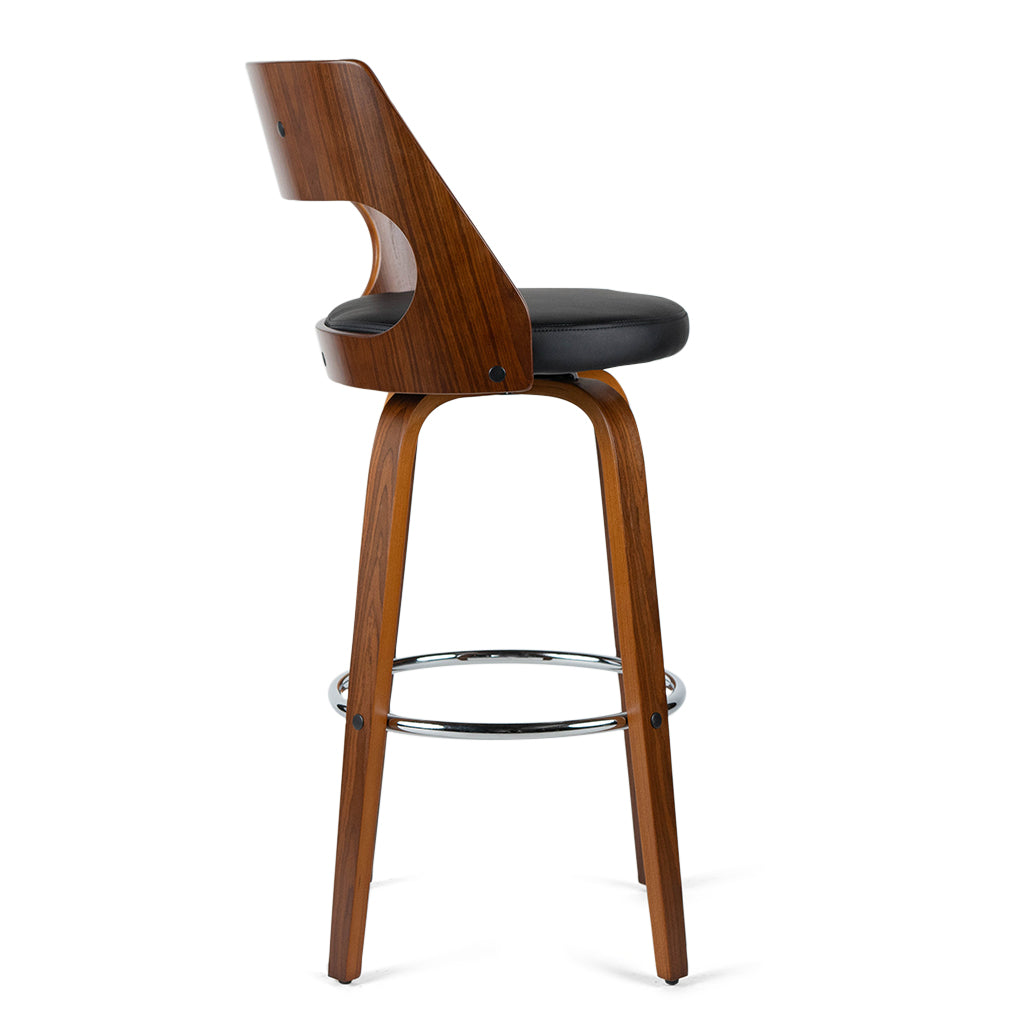 Sabrina 76cm Bar Stool in Walnut Black Marc Main