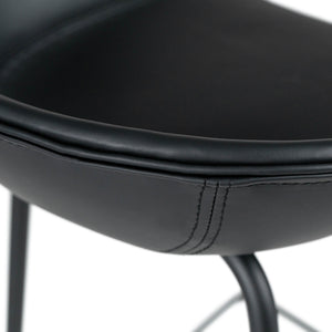 Zac Leatherette Kitchen Bar Stool in Black