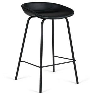Zac Leatherette Kitchen Bar Stool in Black