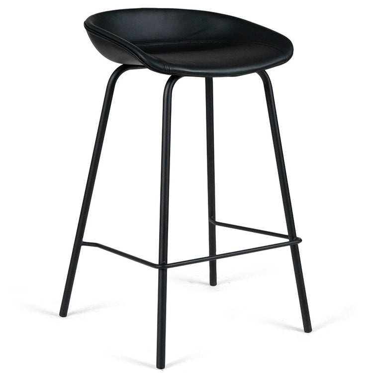 Zac Leatherette Kitchen Bar Stool in Black
