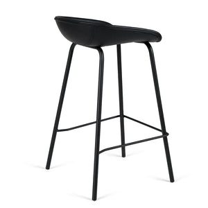 Zac Leatherette Kitchen Bar Stool in Black