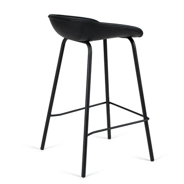 Zac Leatherette Kitchen Bar Stool in Black
