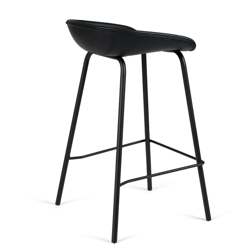 Zac Leatherette Kitchen Bar Stool in Black