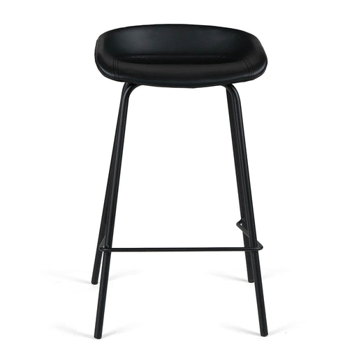 Zac Leatherette Kitchen Bar Stool in Black