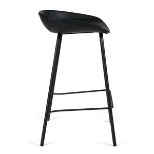 Zac Leatherette Kitchen Bar Stool in Black