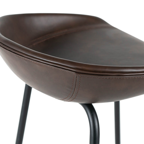 Zac Leatherette Kitchen Bar Stool in Pecan