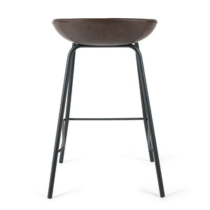 Zac Leatherette Kitchen Bar Stool in Pecan