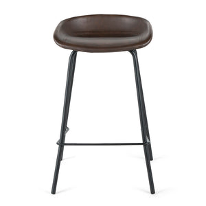 Zac Leatherette Kitchen Bar Stool in Pecan