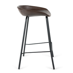 Zac Leatherette Kitchen Bar Stool in Pecan