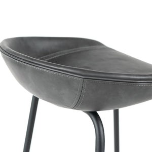 Zac Leatherette Kitchen Bar Stool in Iron