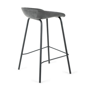 Zac Leatherette Kitchen Bar Stool in Iron