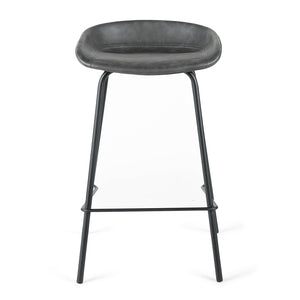 Zac Leatherette Kitchen Bar Stool in Iron