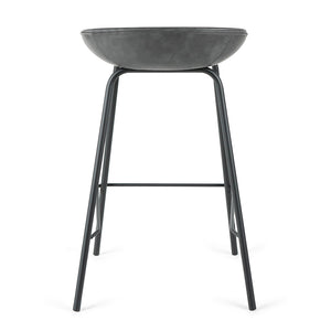 Zac Leatherette Kitchen Bar Stool in Iron
