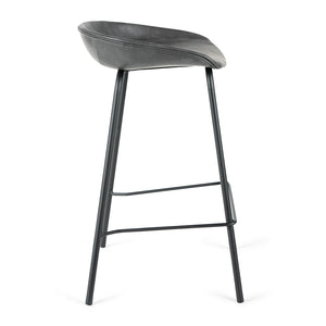 Zac Leatherette Kitchen Bar Stool in Iron