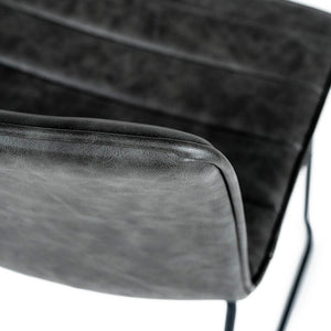 Zachary Leatherette Dining Chair in Vintage Grey
