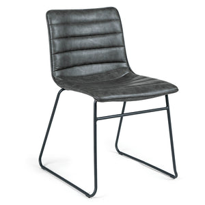 Zachary Leatherette Dining Chair in Vintage Grey