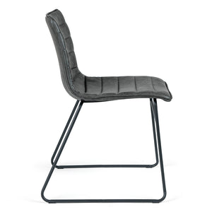Zachary Leatherette Dining Chair in Vintage Grey