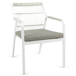 Anika Wicker Dining Chair in White