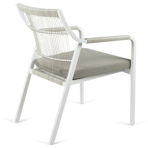 Anika Wicker Dining Chair in White