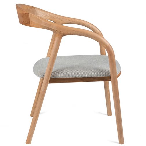 Camilo Fabric Dining Chair in Natural/Grey