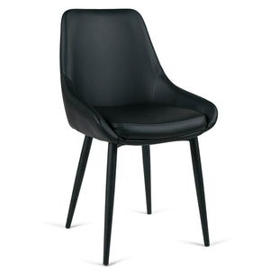 Chester Leatherette Dining Chair in Black