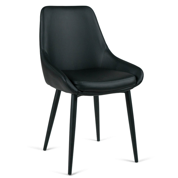 Chester Leatherette Dining Chair in Black