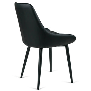 Chester Leatherette Dining Chair in Black