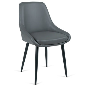 Chester Leatherette Dining Chair in Grey