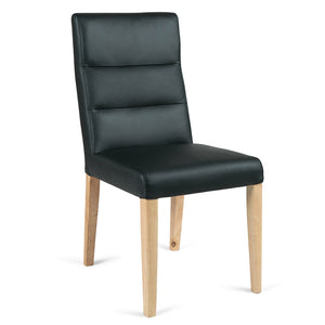 Desmond Leather Dining Chair in Oak/Black